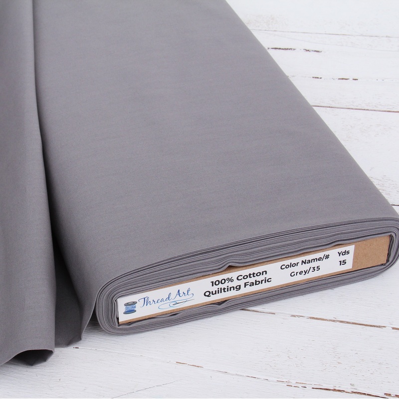 Premium Cotton Quilting Fabric Sold By The Yard – Solid Grey