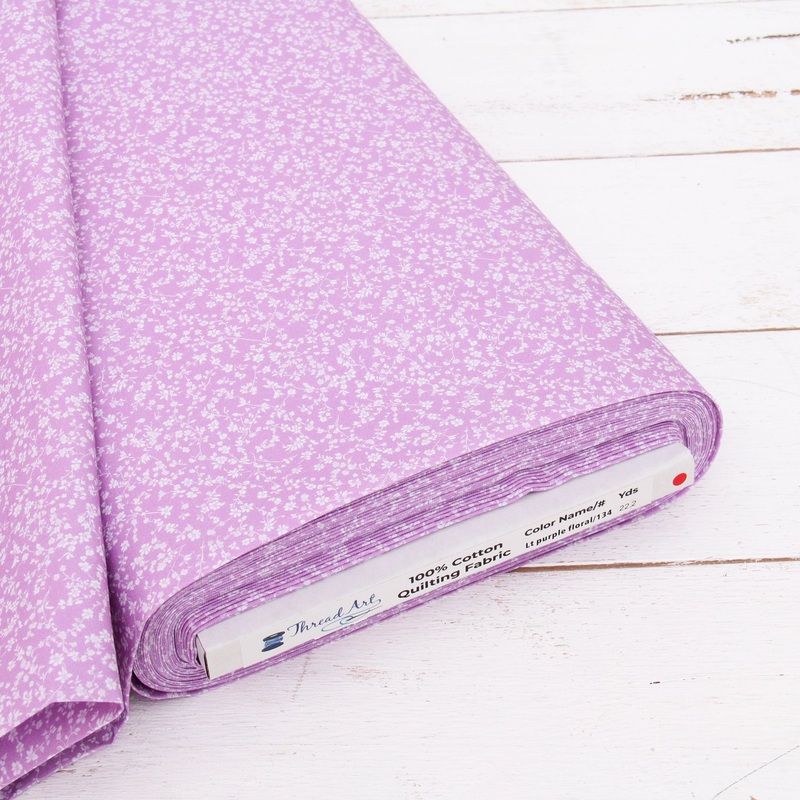 Premium Cotton Quilting Fabric Sold By The Yard – Vintage Threads Collection – Lavender Floral