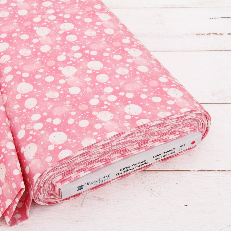 Premium Cotton Quilting Fabric Sold By The Yard – Vintage Threads Collection – Pink Bubbles