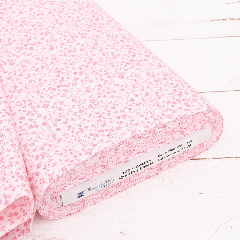 Premium Cotton Quilting Fabric Sold By The Yard – Vintage Threads Collection – Pink Tiny Flower