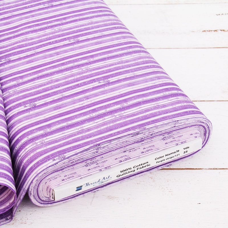 Premium Cotton Quilting Fabric Sold By The Yard – Vintage Threads Collection – Purple Stripe