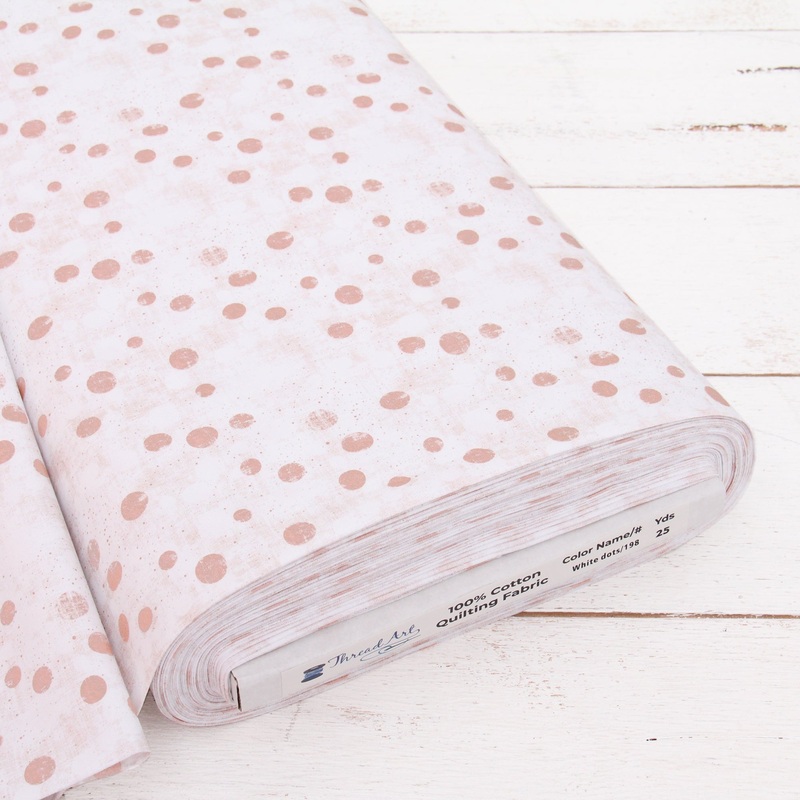 Premium Cotton Quilting Fabric Sold By The Yard – Vintage Threads Collection – White Dots