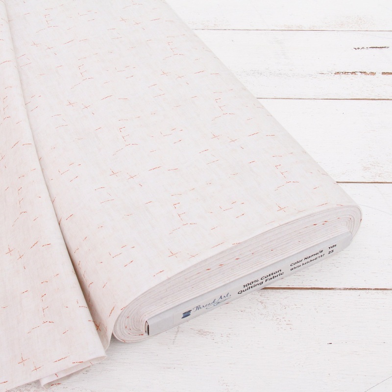 Premium Cotton Quilting Fabric Sold By The Yard – Vintage Threads Collection – White Hatch